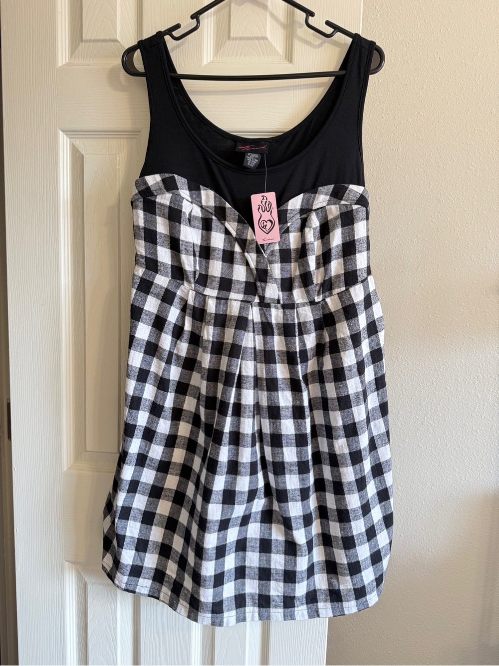 Torrid Black & White Plaid Buffalo Check Flannel Dress Size 1 (1x)